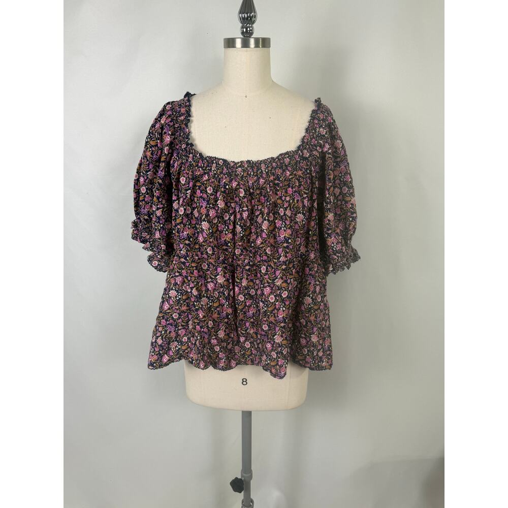 Old Navy‎ XXL Stretch Floral Feminine Peasant Shrug Ruffle Top Cottage Core